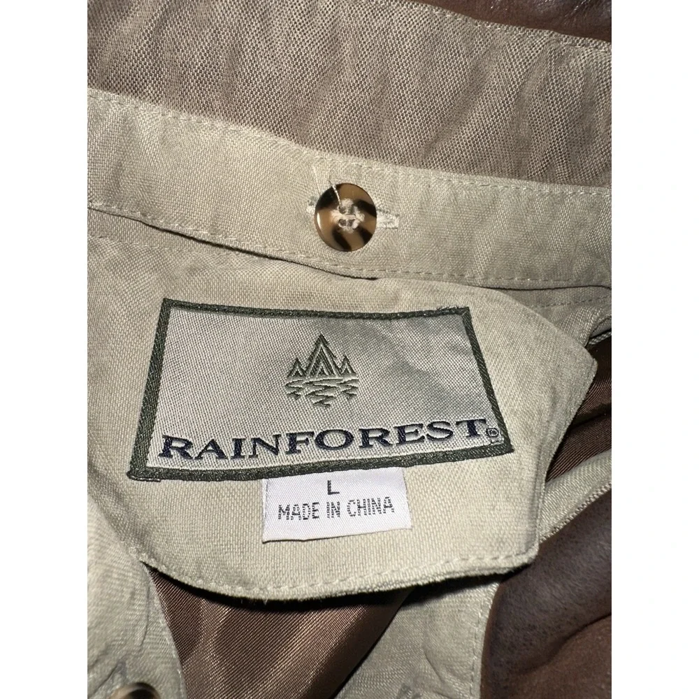 VTG Rainforest Men Barn Chore Coat Jacket M Tan Down Filled Removeable Zip Liner
